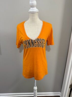 League Women's V-Neck Tee with Tennessee Chest Logo University of Tennessee.